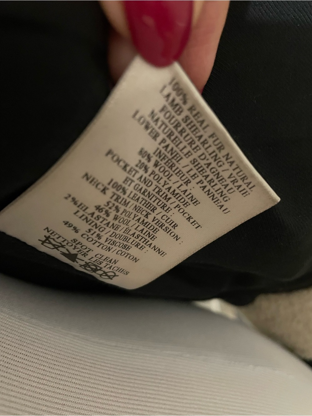 Gorgeous A.L.C. Cream and Black Faux Shearling Bomber Jacket - Picture 13 of 14